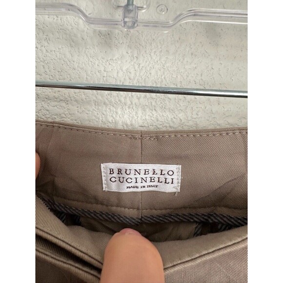 Brunello Cucinelli Controllo V Brown Straight Leg Dress Pants Cotton Women's 8 - Picture 4 of 9